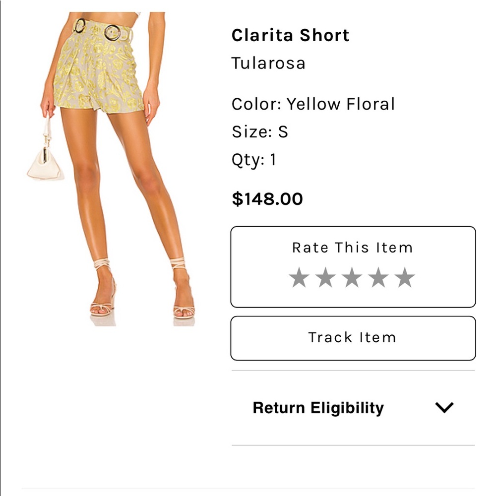 Tularosa yellow floral shorts